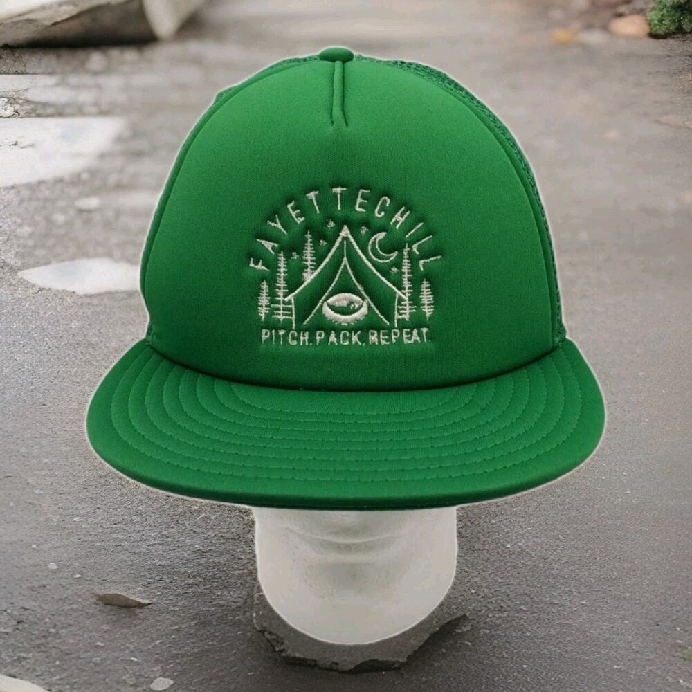 Fayettechill Mountain Co. Hat Snapback Trucker Cap Camping Novelty Excellent